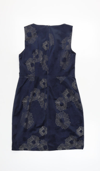 White Stuff Women's Blue Floral Dress, Size 8