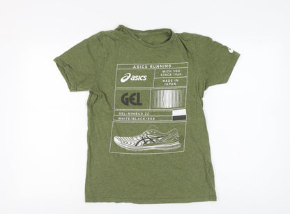 Mens UK Size S ASICS Green  T-Shirt