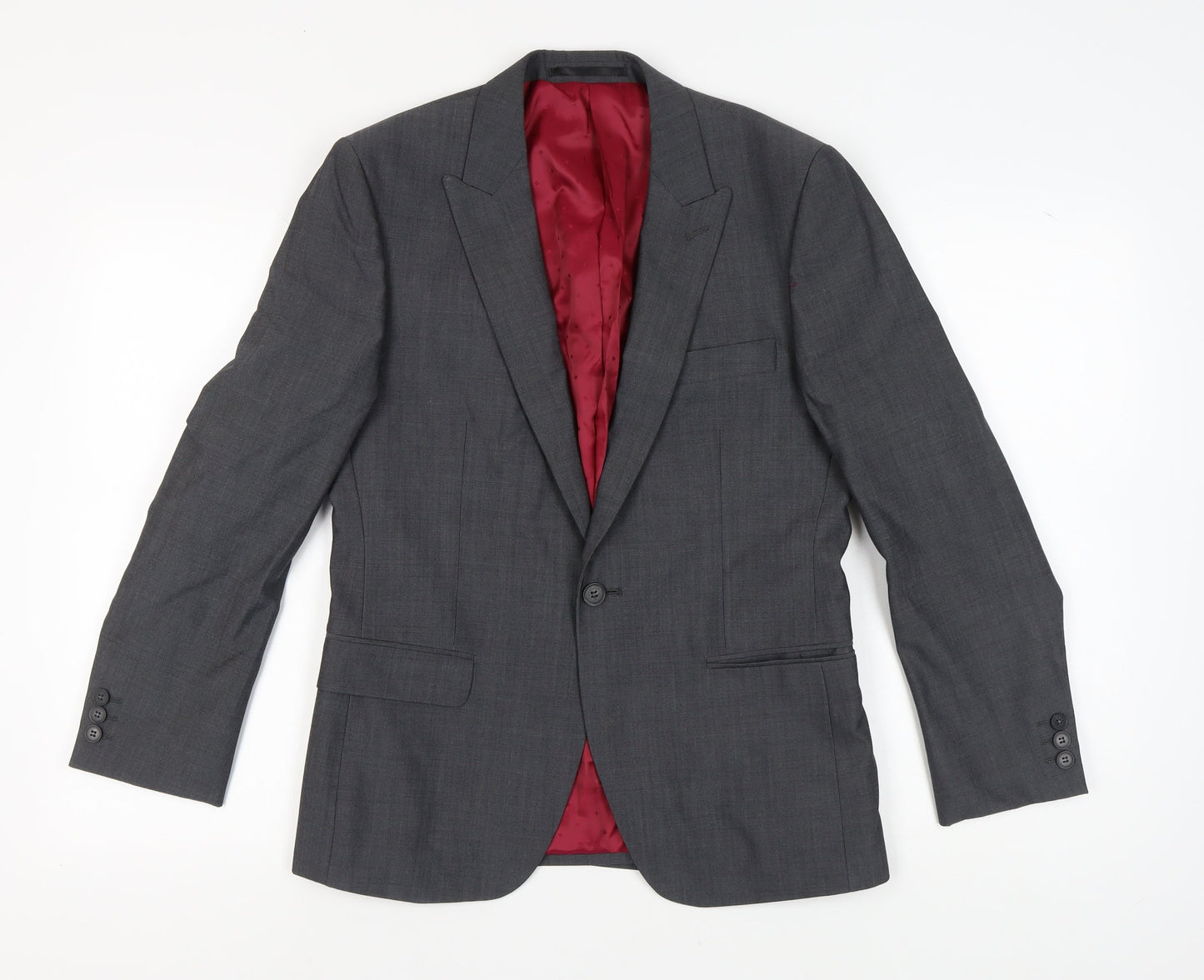 Mens UK Size 38 Jeff Banks Regular Grey Suit Jacket