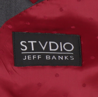 Mens UK Size 38 Jeff Banks Regular Grey Suit Jacket