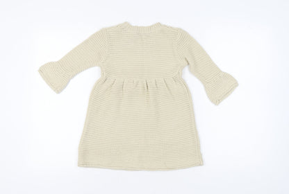 Rocha.John Rocha Girls Ivory Knit A-Line Dress, Size 7-8, Casual