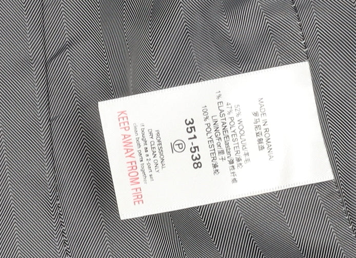 Next Women's Grey Wool Blazer - Size 14, Pinstripe