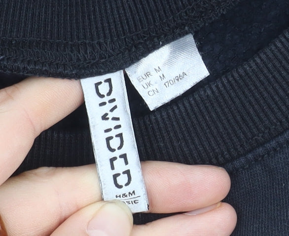 H&M Unisex Black M Pullover Sweatshirt, Autumn Wear