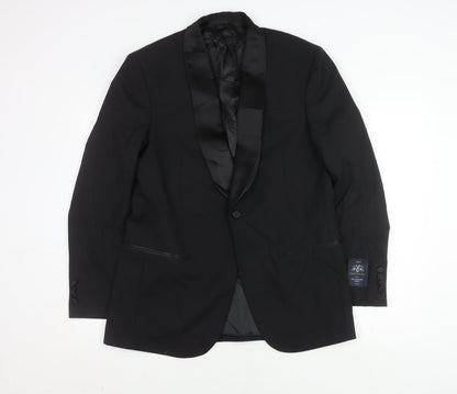 Mens UK Size 40 Marks and Spencer Regular Black Suit Tuxedo