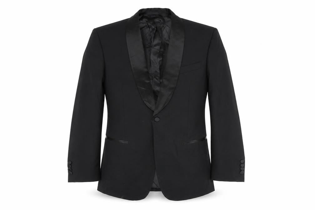 Mens UK Size 40 Marks and Spencer Regular Black Suit Tuxedo