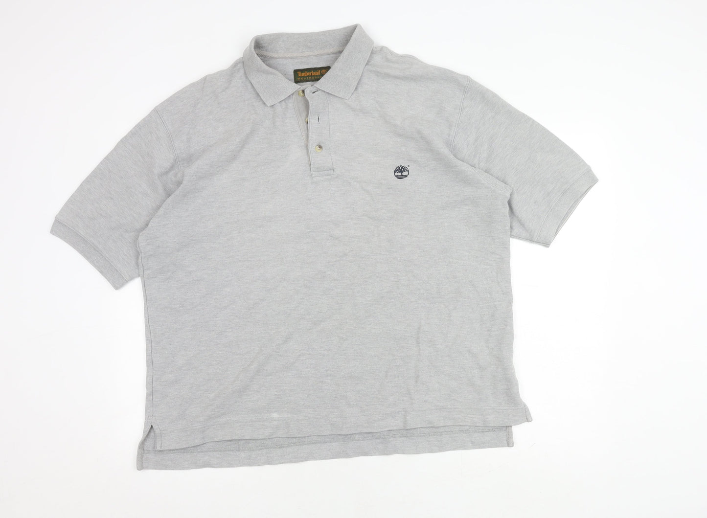 Timberland Men's Grey Polo Shirt L Solid Cotton