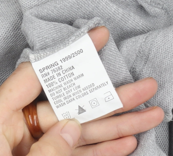 Timberland Men's Grey Polo Shirt L Solid Cotton