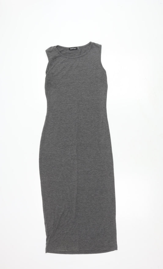boohoo Women’s Grey Bodycon Midi Dress M
