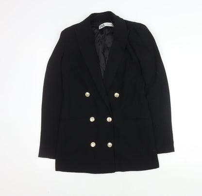 Zara Women's Black XS Double-Breasted Blazer