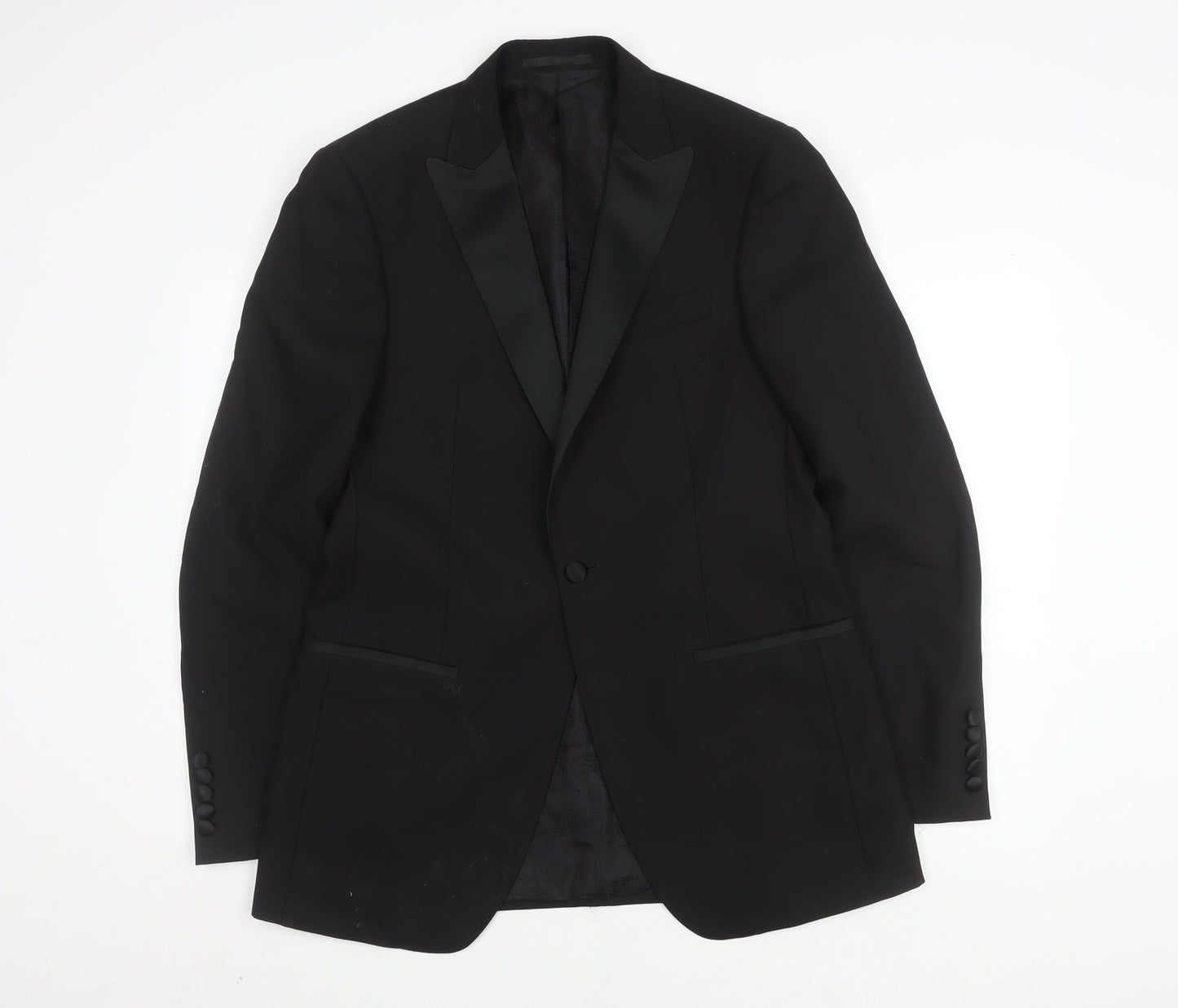 Mens UK Size 40 Marks and Spencer Regular Black Suit Tuxedo