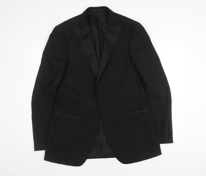 Mens UK Size 40 Marks and Spencer Regular Black Suit Tuxedo
