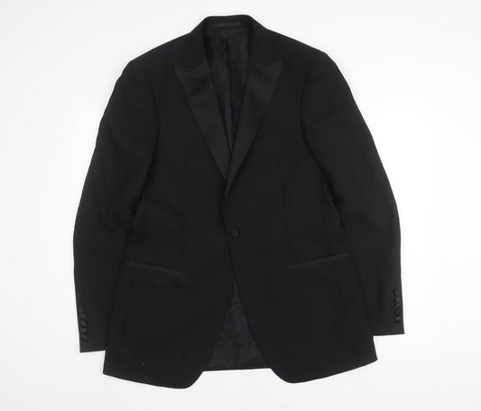 Mens UK Size 40 Marks and Spencer Regular Black Suit Tuxedo