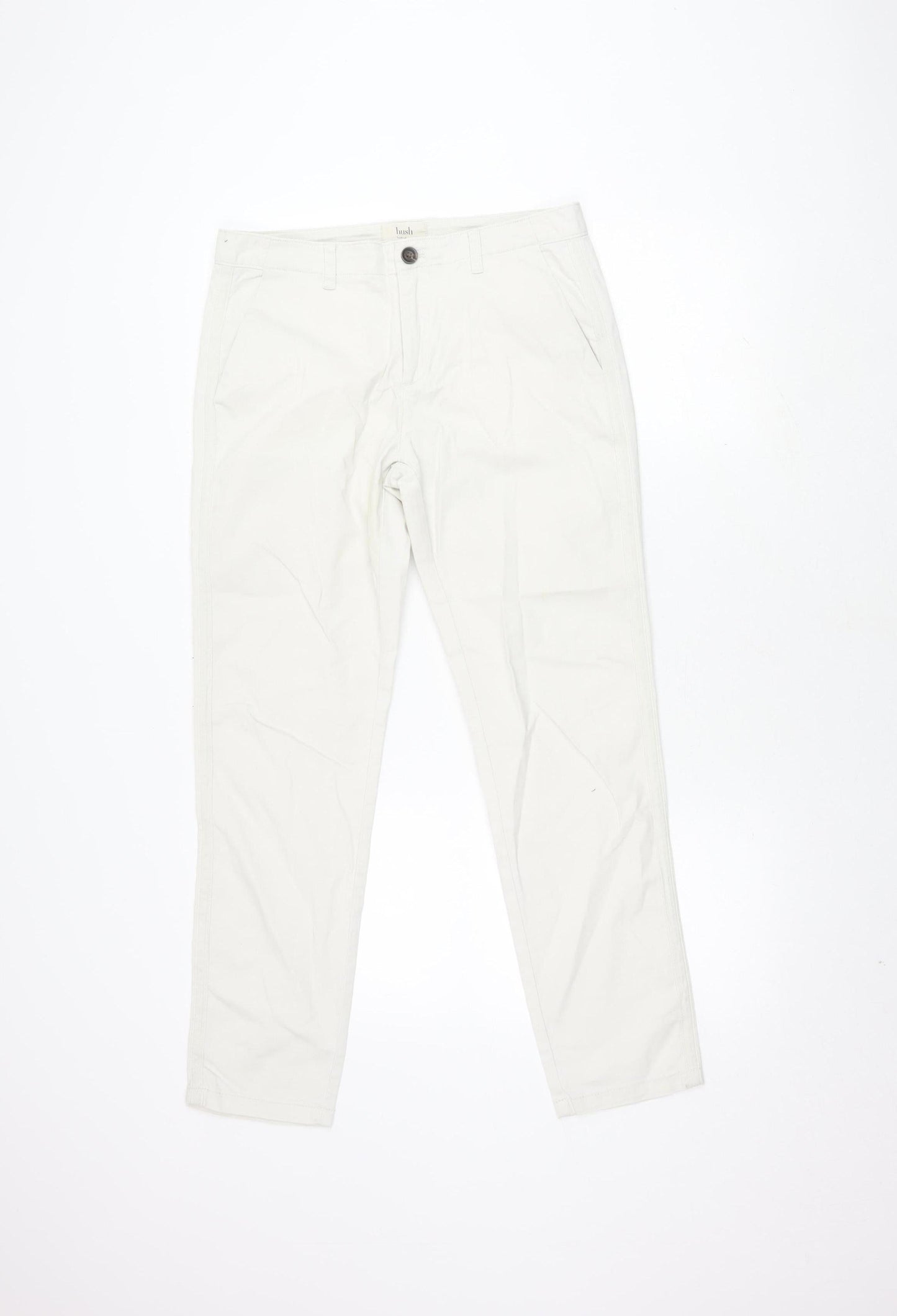 Hush Women's White Trousers Size 8 Cotton Blend