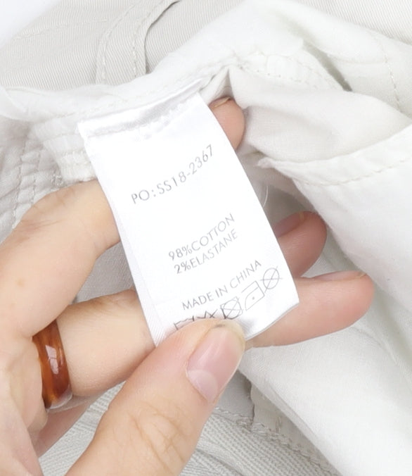 Hush Women's White Trousers Size 8 Cotton Blend