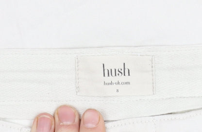 Hush Women's White Trousers Size 8 Cotton Blend