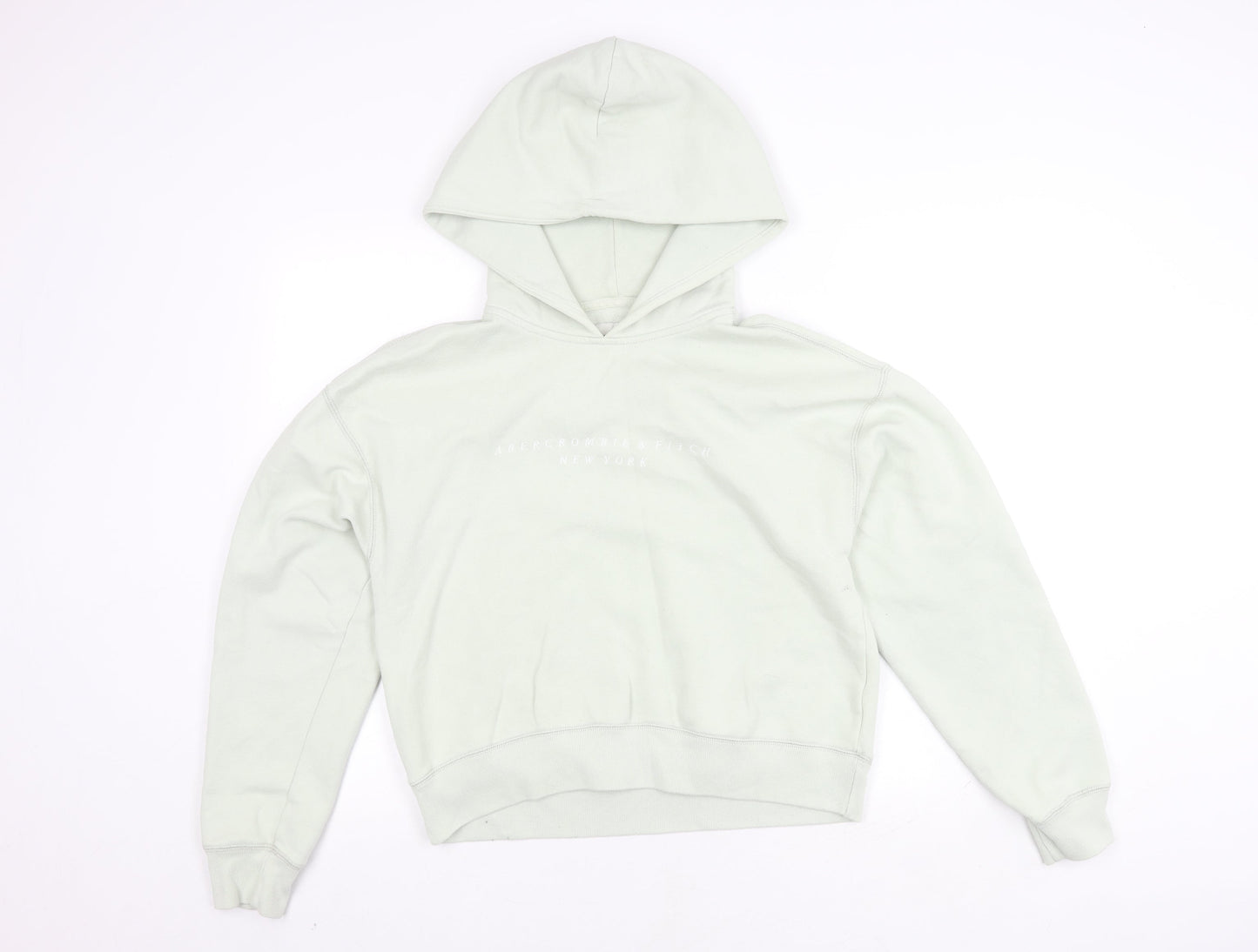 Abercrombie & Fitch Women's White Hoodie S Pullover Logo