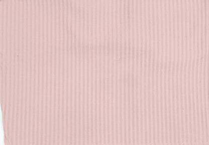 New Look Women's Pink V-Neck Top Size L