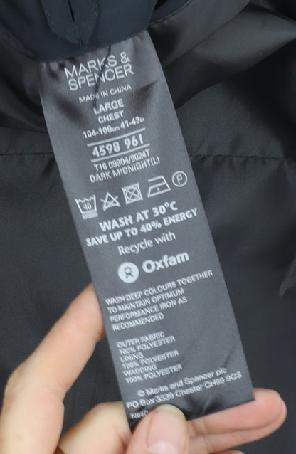 Mens UK Size L Marks and Spencer Blue Overcoat