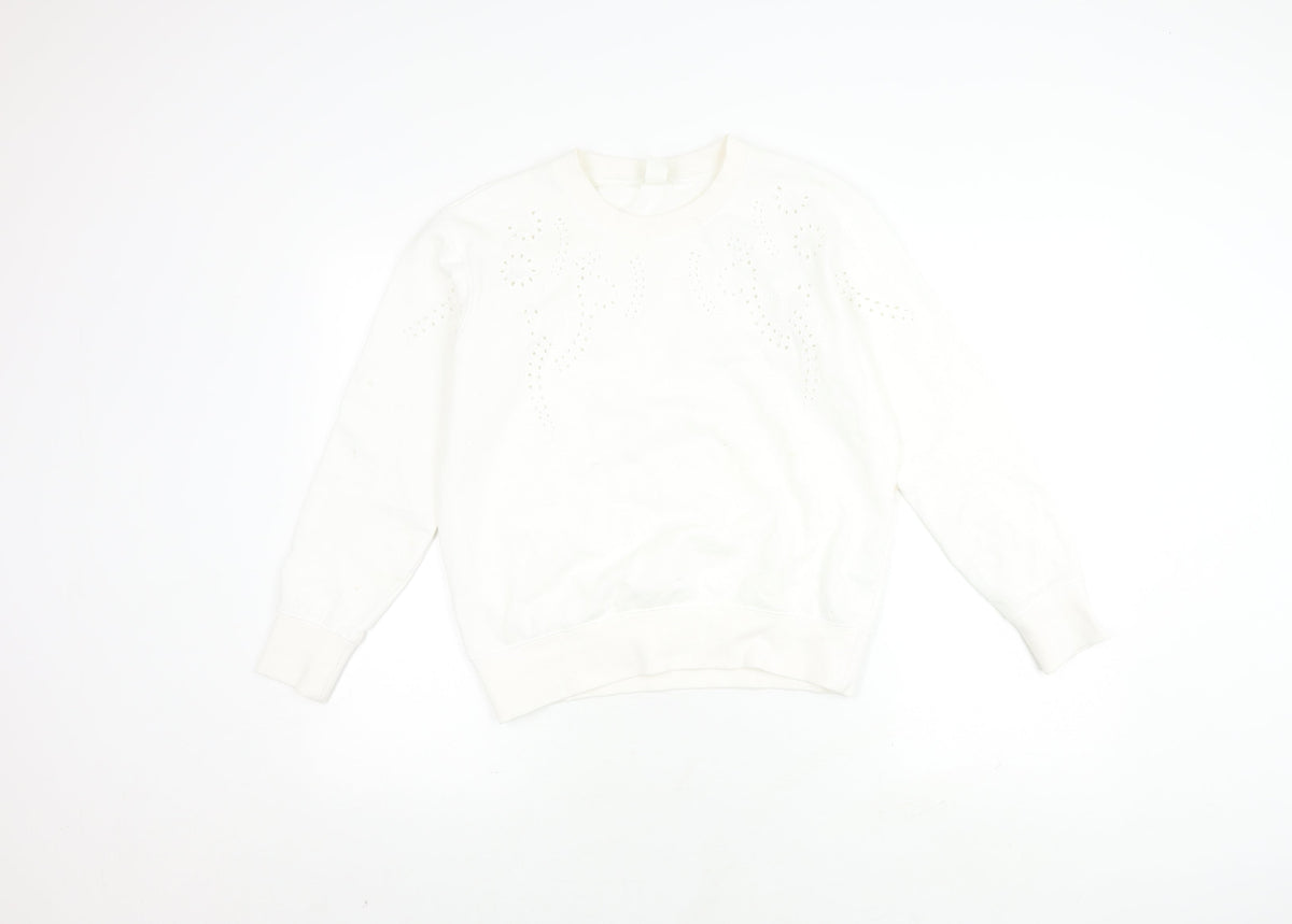 Womens UK Size 12 H&M White Pullover Jumper