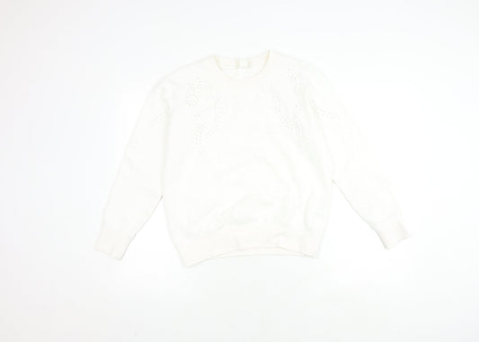 Womens UK Size 12 H&M White Pullover Jumper