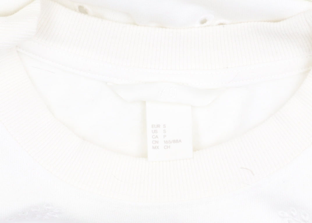 Womens UK Size 12 H&M White Pullover Jumper