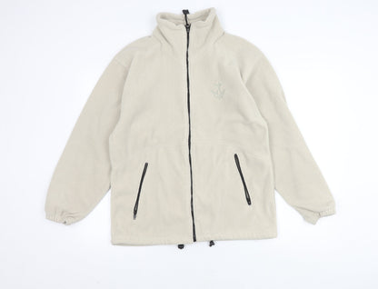 B&C Men's Beige Basic Jacket, S, Stand-Up Collar