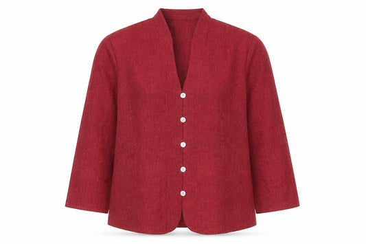 Womens UK Size 10 Eastex Red  Blouse