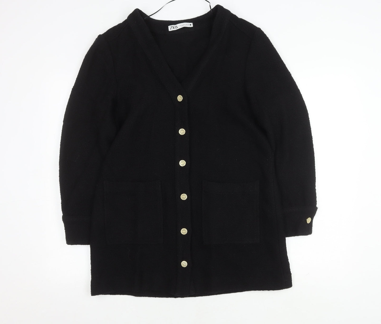 Womens UK Size 2 Zara Black Basic Jacket