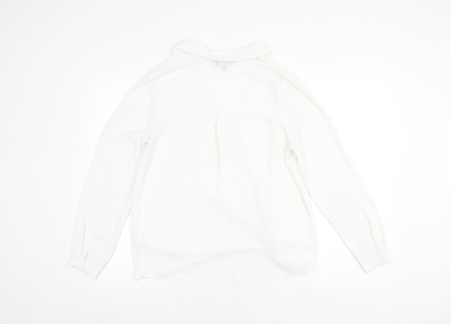 New Look Women's White Wrap Top, Size 10, V-Neck