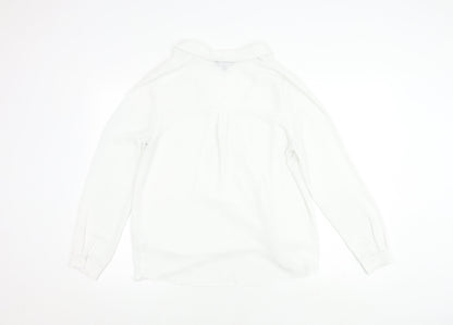 New Look Women's White Wrap Top, Size 10, V-Neck