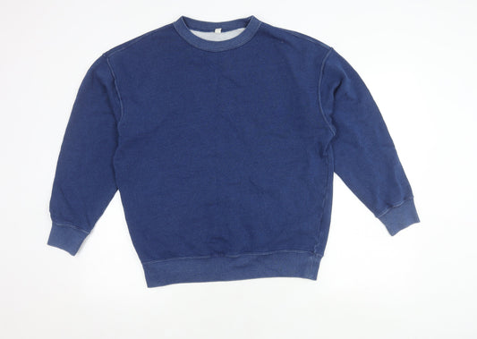 Uniqlo Men's Blue Sweatshirt S Crew Neck Pullover