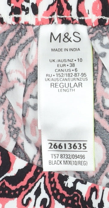 Womens UK Size 10 Marks and Spencer  Cropped Multicoloured Trousers