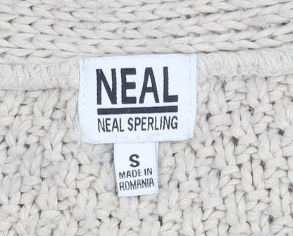 Neal Sperling Women's Beige Cardigan V-Neck Small