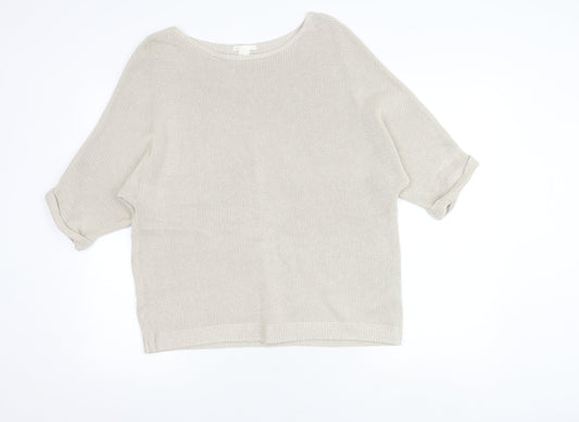 Womens UK Size M H&M Beige Pullover Jumper