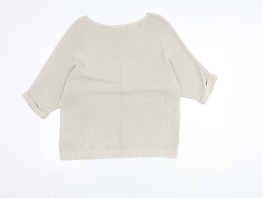 Womens UK Size M H&M Beige Pullover Jumper