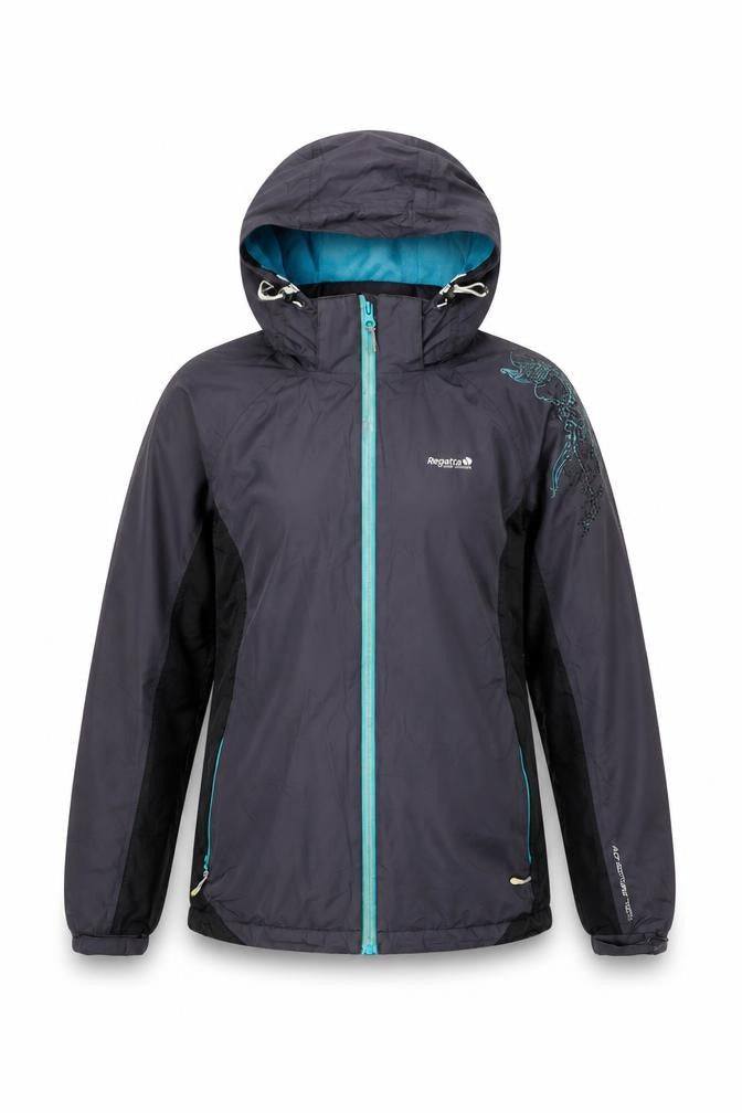 Front view of Regatta Women's Black Waterproof Track Jacket, size 10