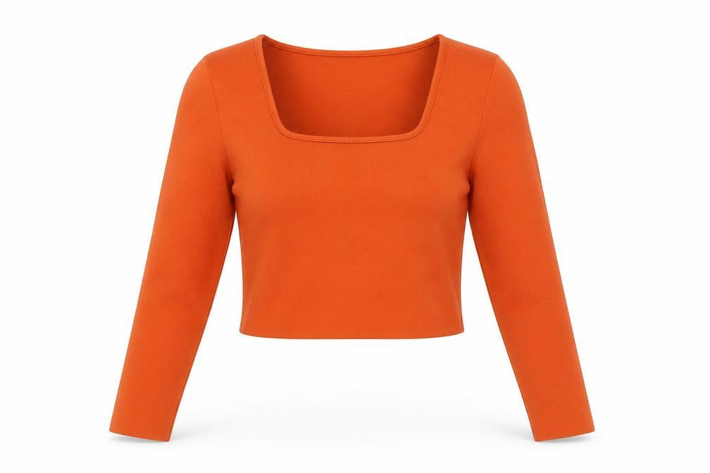 Womens UK Size 14 Zara Orange Cropped Blouse