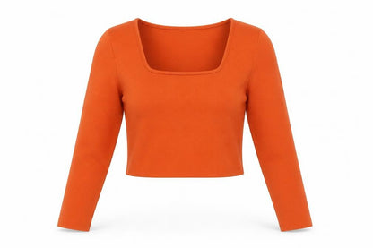 Womens UK Size 14 Zara Orange Cropped Blouse