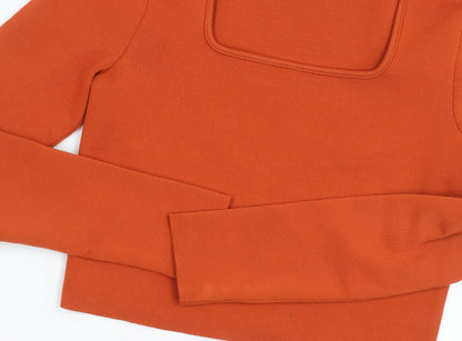 Womens UK Size 14 Zara Orange Cropped Blouse