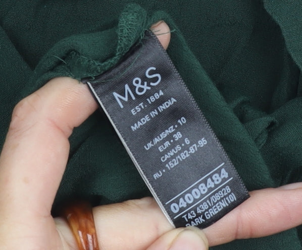 Womens UK Size 10 Marks and Spencer Green  Blouse