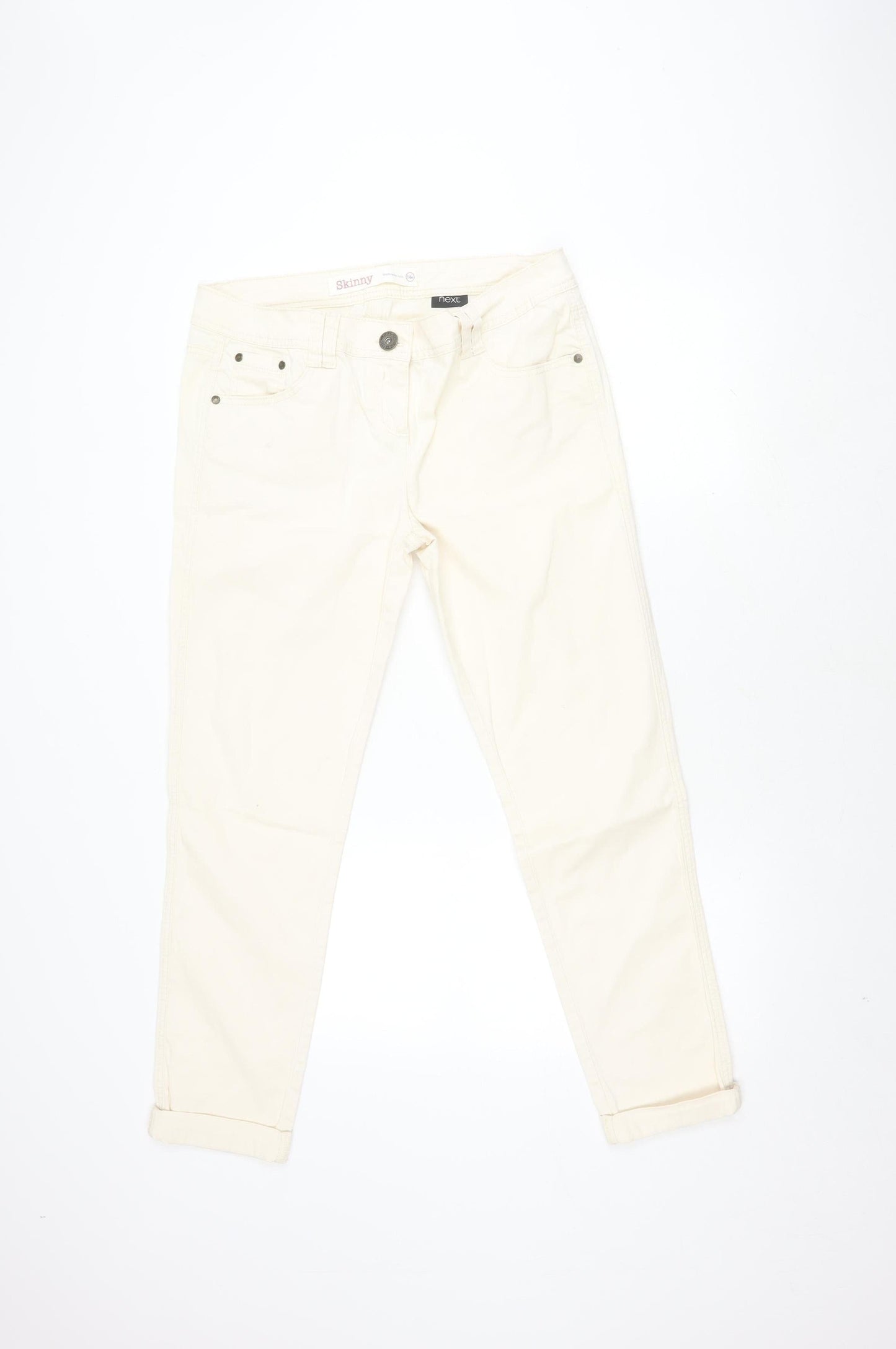 Womens UK Size 14 NEXT Regular Fit  Ivory Trousers