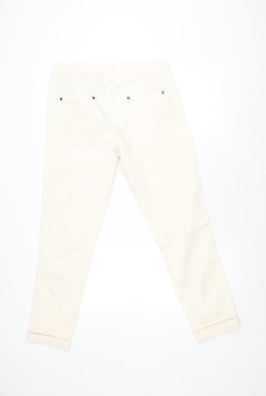 Womens UK Size 14 NEXT Regular Fit  Ivory Trousers
