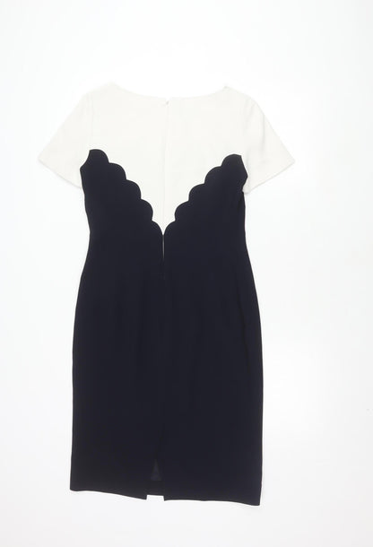 Hobbs Women's Black & White Sheath Dress - Size 10