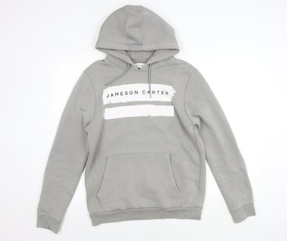 Mens UK Size M Jameson Carter Grey Pullover Hoodie