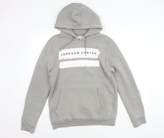 Mens UK Size M Jameson Carter Grey Pullover Hoodie