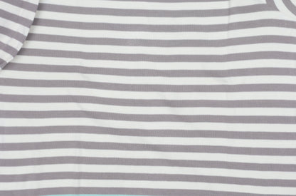 Maine New England Women's Grey Striped 3/4 Sleeve T-Shirt