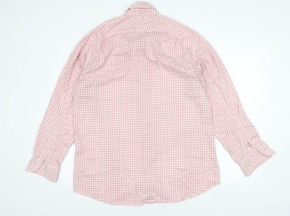 Charles Tyrwhitt Men's Red Check Slim Fit Long Sleeve Shirt