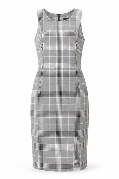 Banana Republic Women's Black Check Sleeveless Dress – Size 8