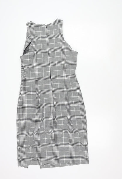 Banana Republic Women's Black Check Sleeveless Dress – Size 8