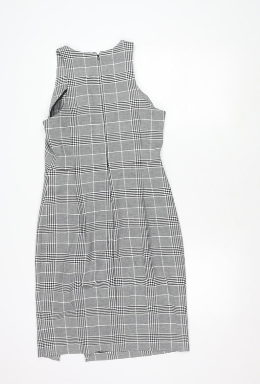 Banana Republic Women's Black Check Sleeveless Dress – Size 8